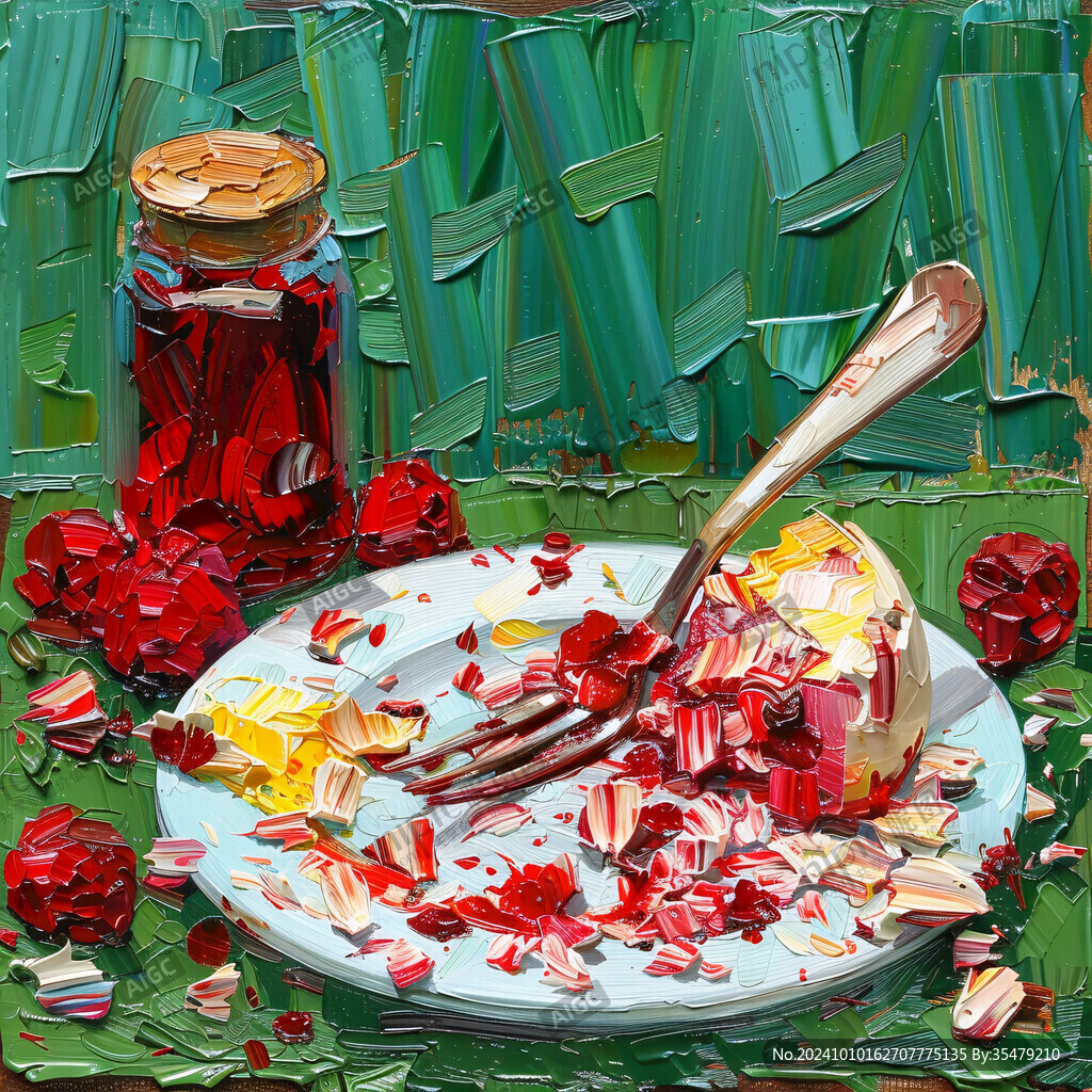 创意手绘马赛克食物