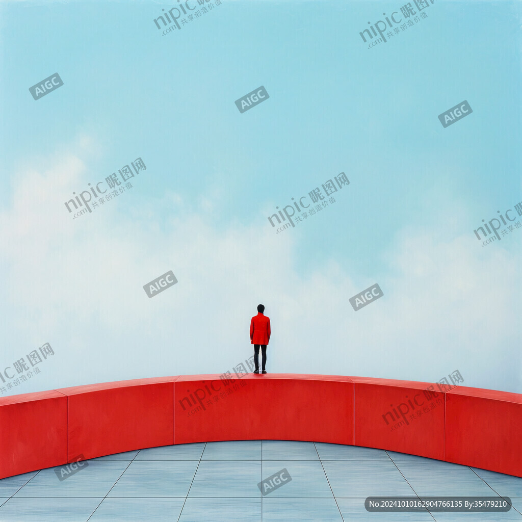 男人背影超现实虚空间