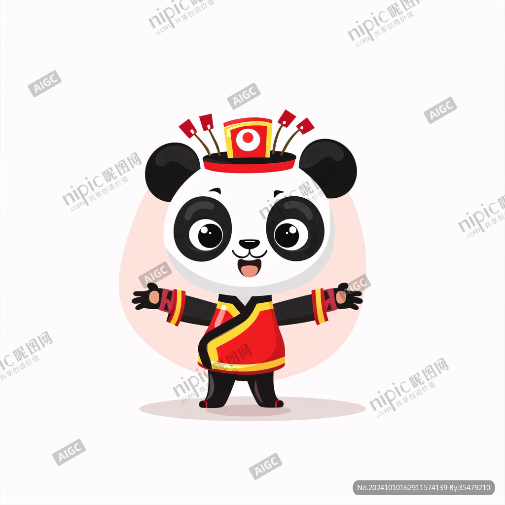 可爱熊猫厨师形象