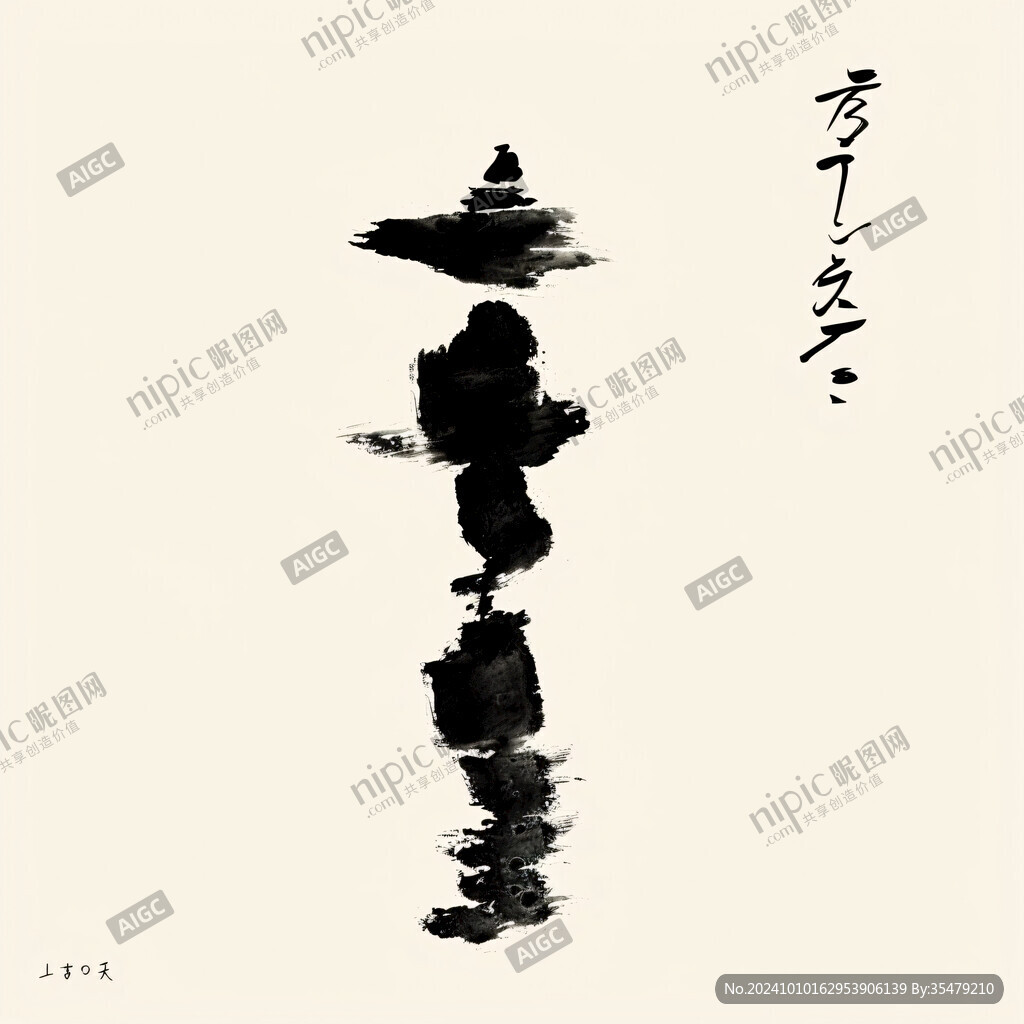 抽象水墨一字水墨化开