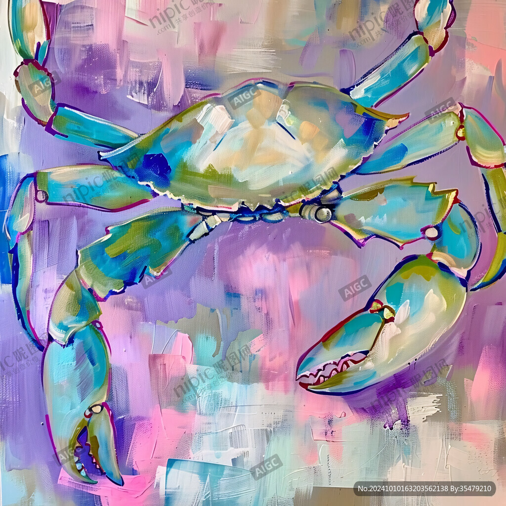 卡通螃蟹装饰画