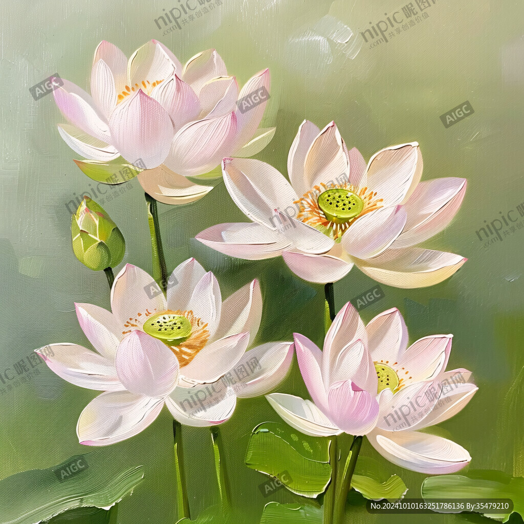 写实画莲花睡莲