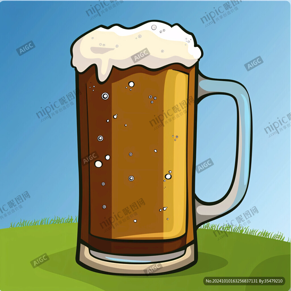 啤酒杯插画