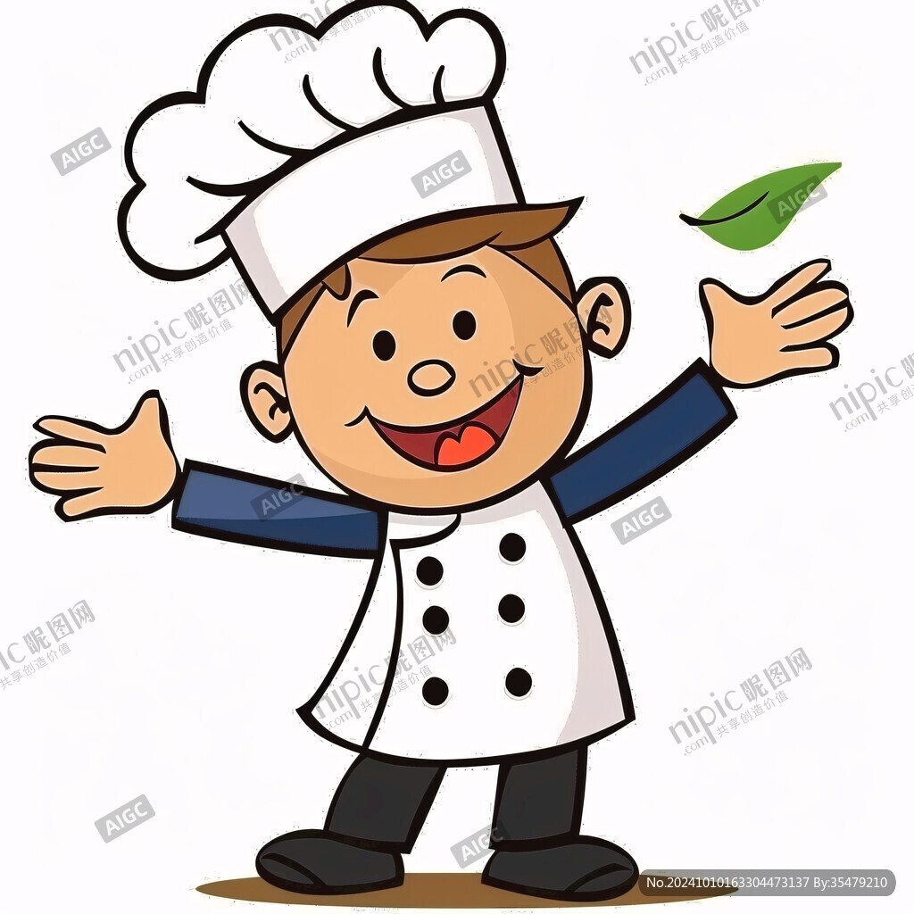 卡通男厨师掌大勺头像