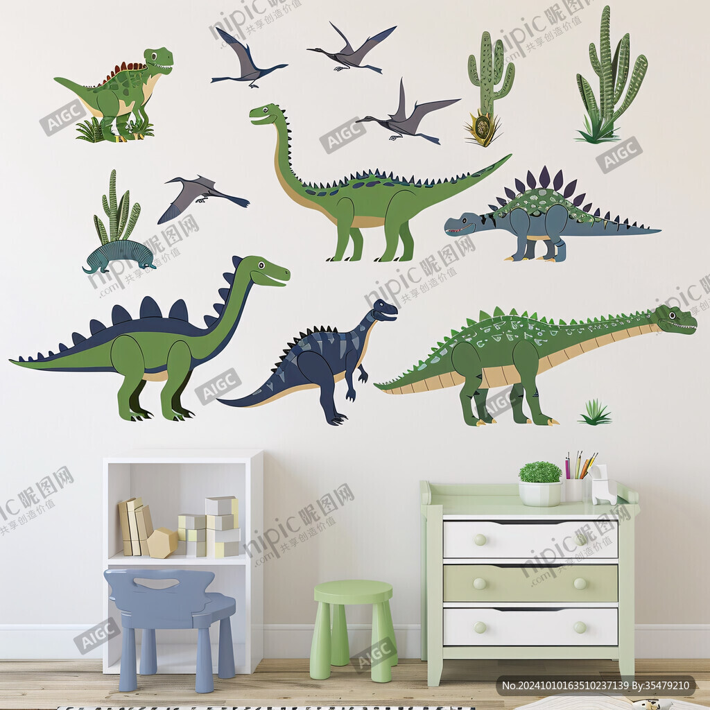恐龙儿童房墙纸