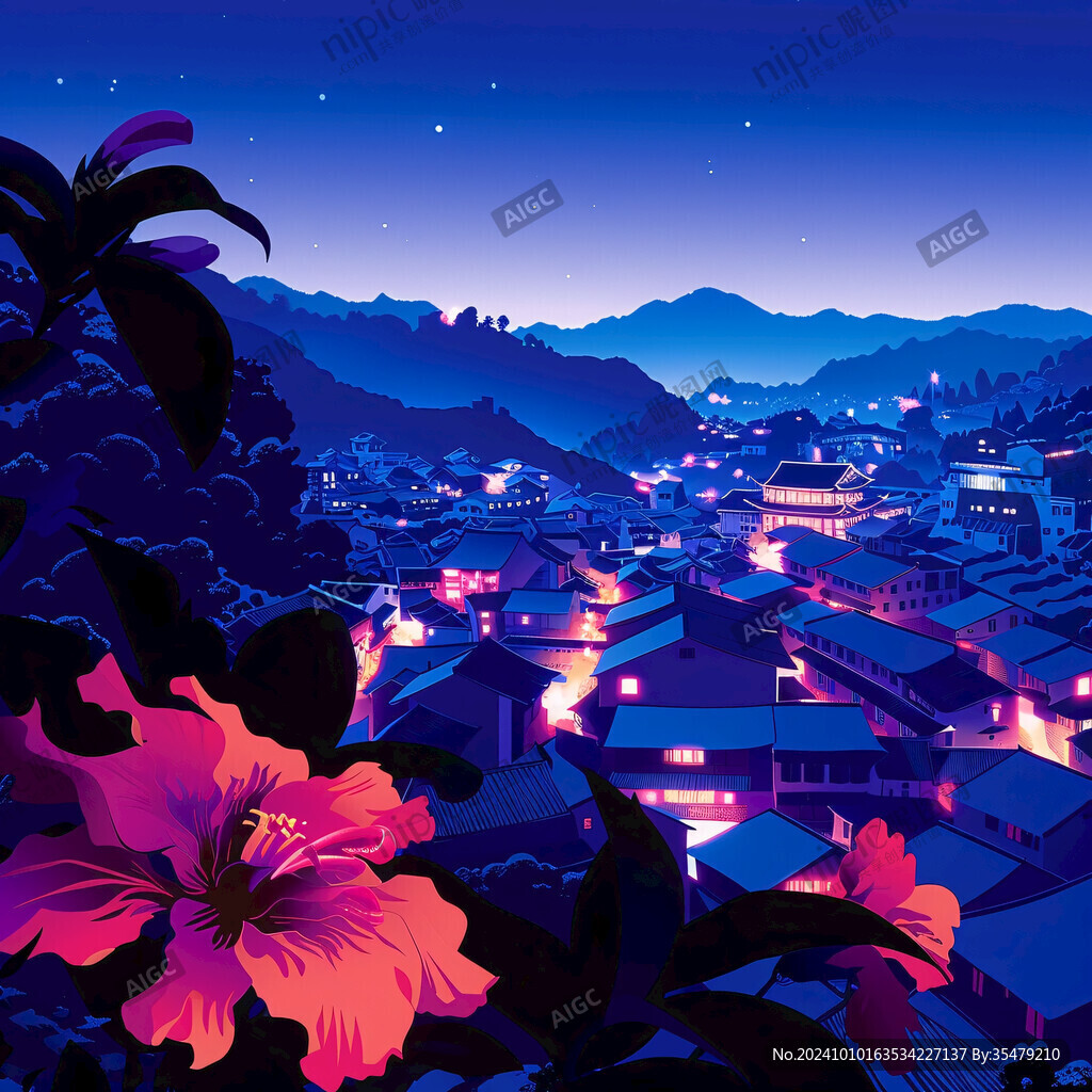 土家族城市插画