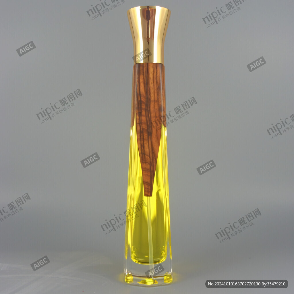 黄色渐变透明酒瓶