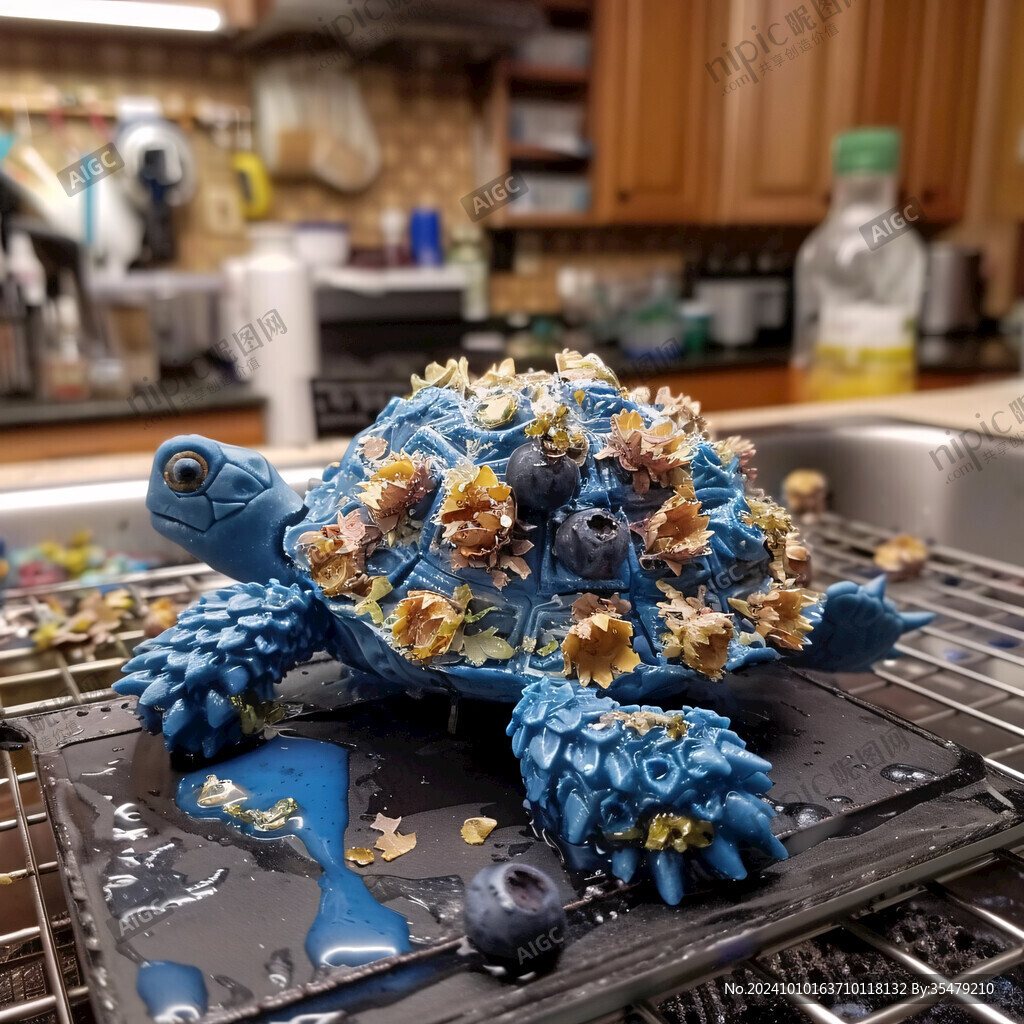 蓝孔雀蛋糕造型