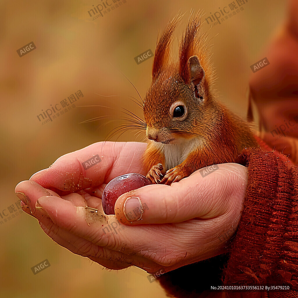 拿橡实的松鼠