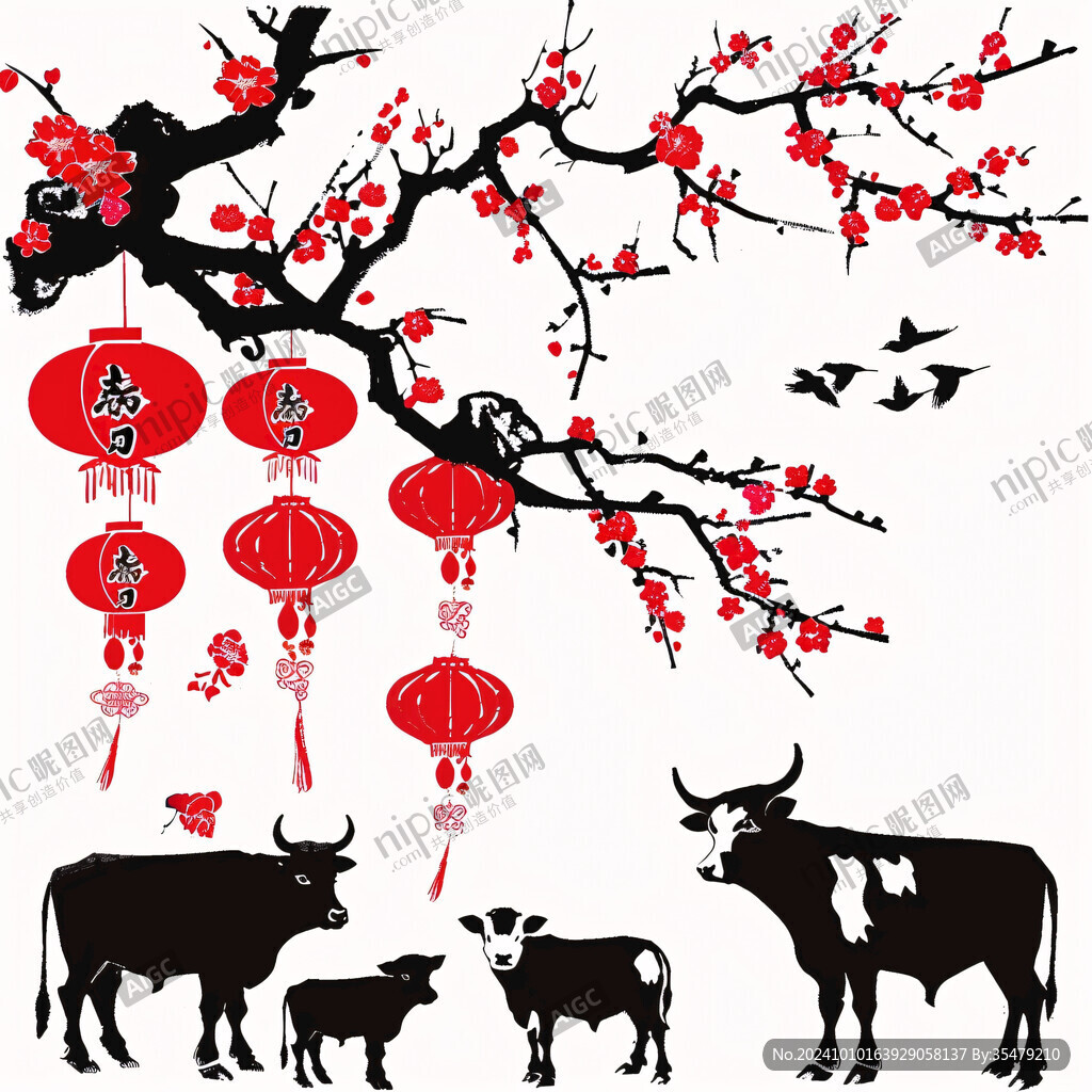 中国风年牛素材