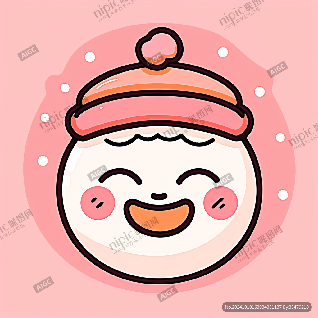 大头娃娃插画图