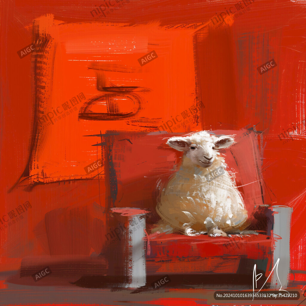 小羊羔奶油风装饰画