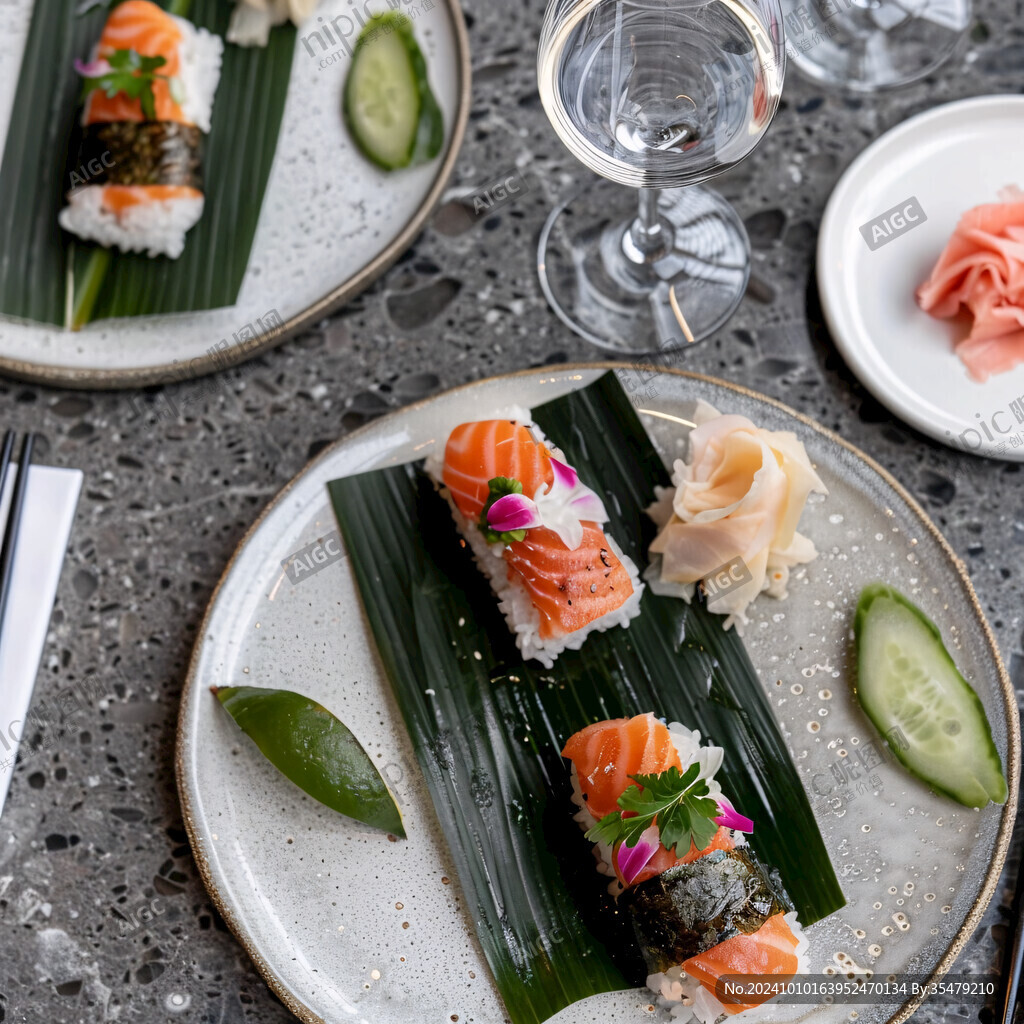 北欧亚光平碟寿司甜品