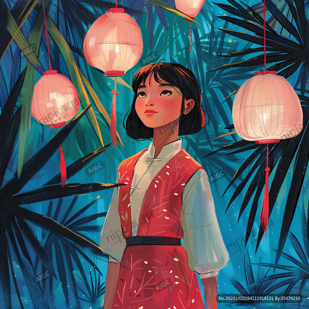 提灯笼的少女