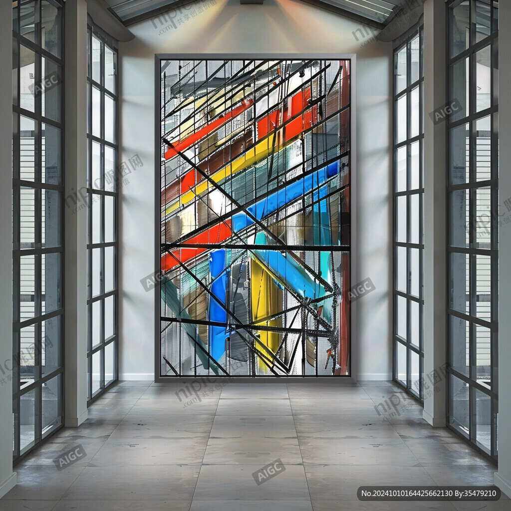 彩色玻璃拼贴装饰墙画