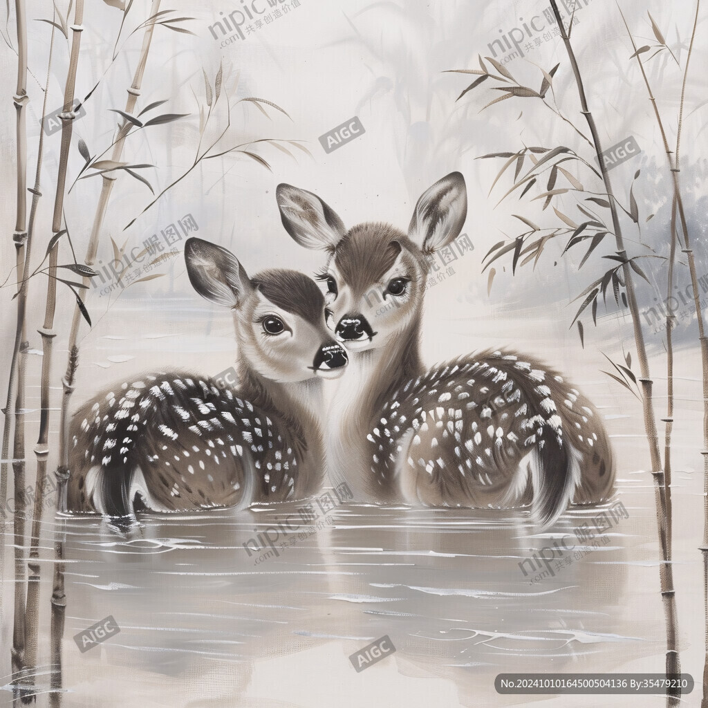 动物水彩画动物油画