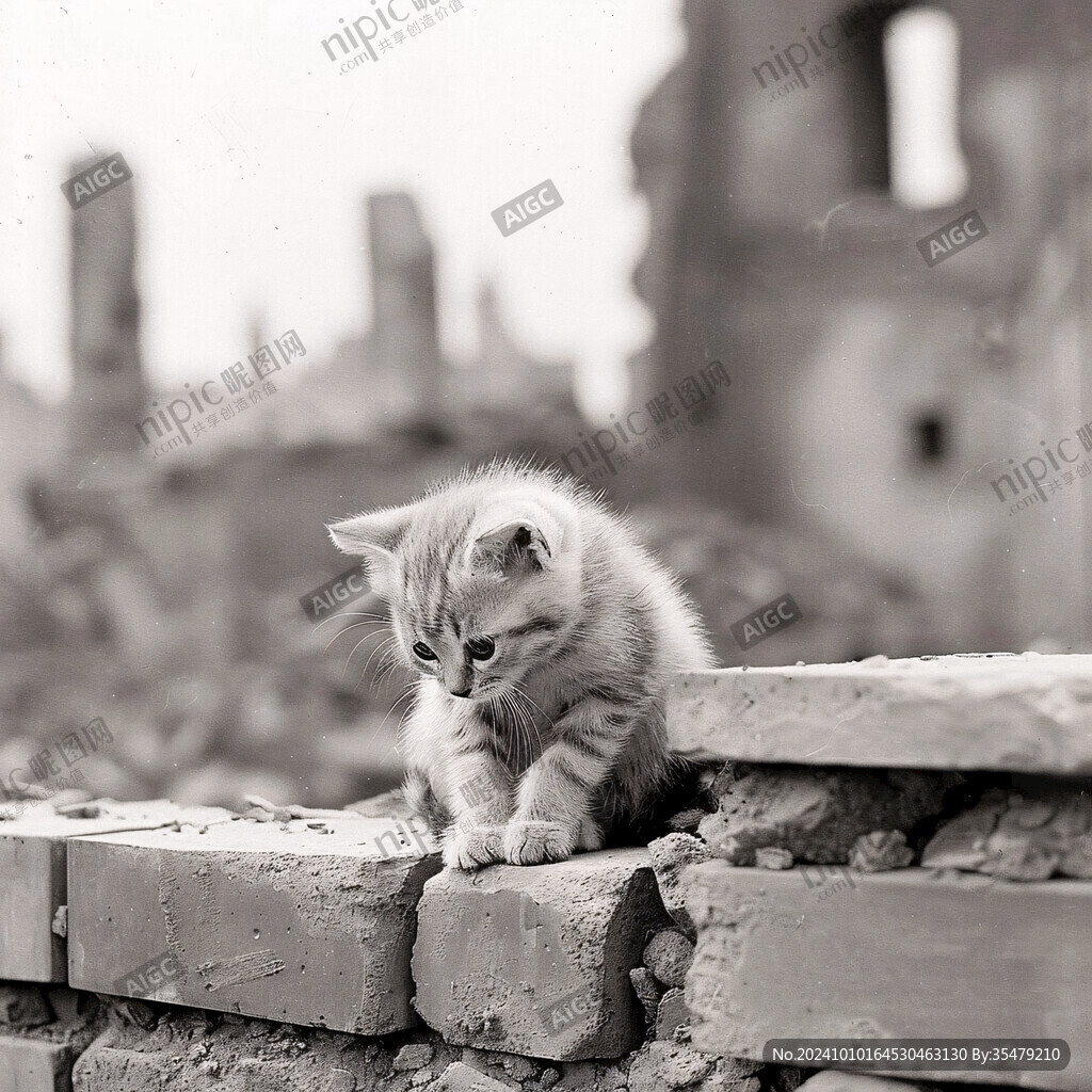 墙头上的小猫咪