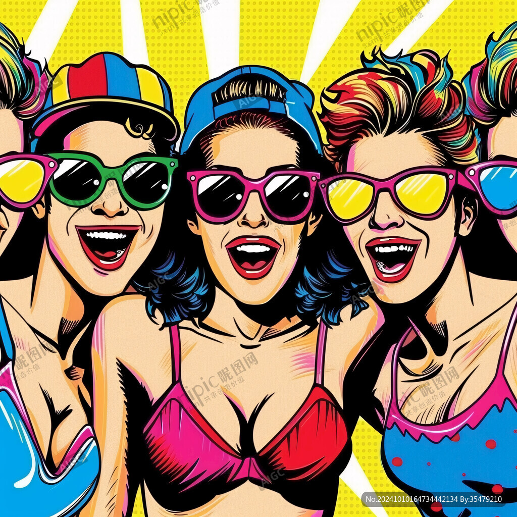 潮流插画美女人物插画