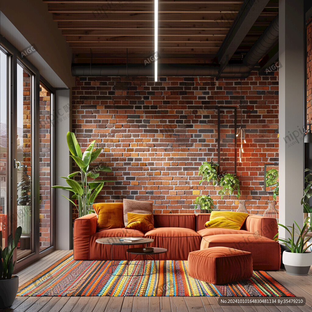 红砖墙壁纸壁画