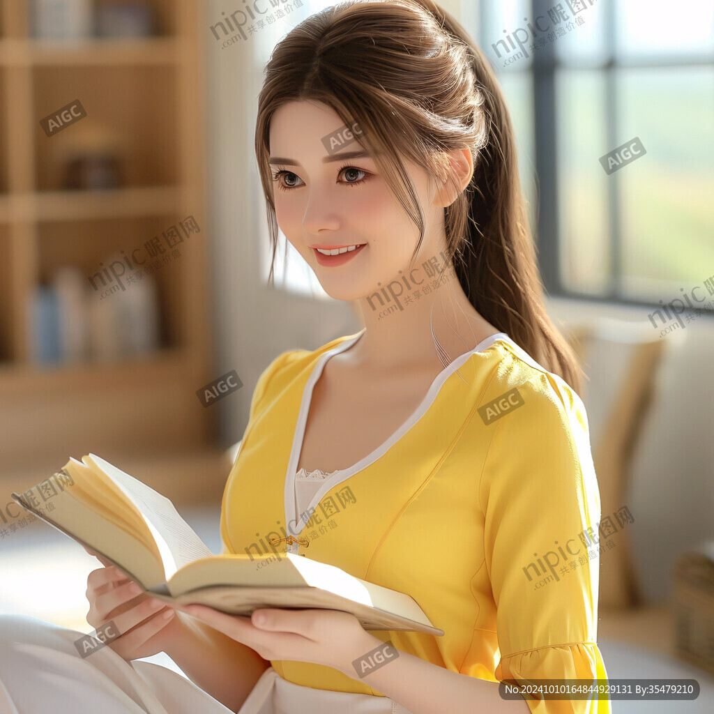 正在看书的美女