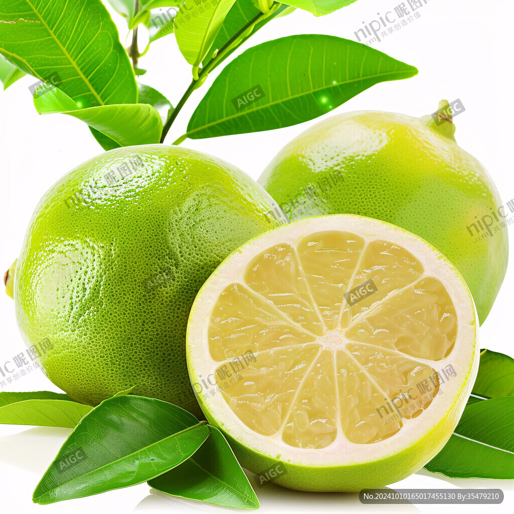 柚子树水果树绿叶果实