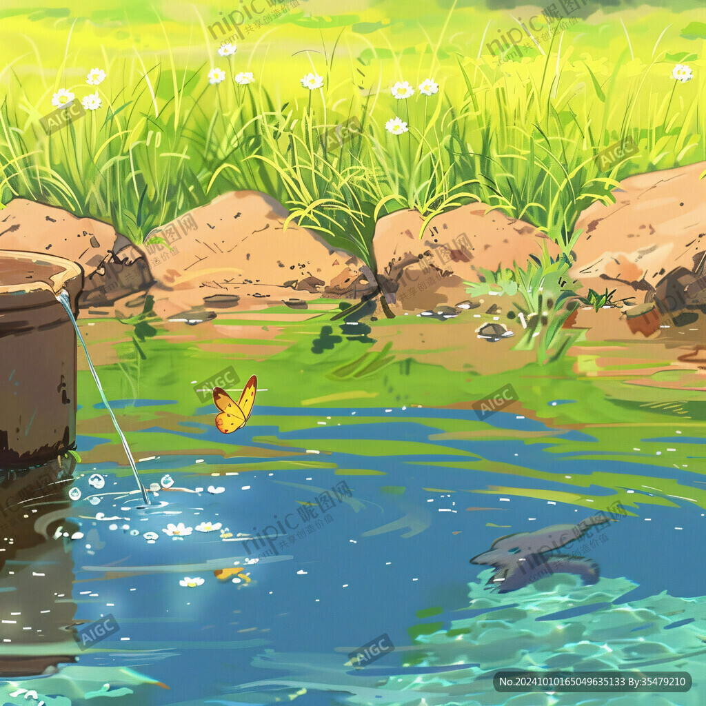 夏日池塘边小鱼