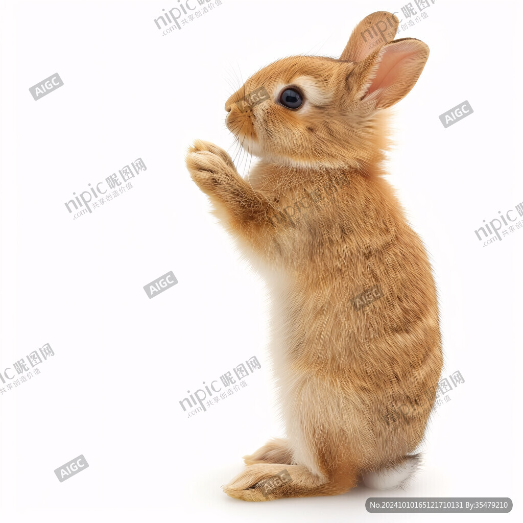 可爱小兔做邀请动作