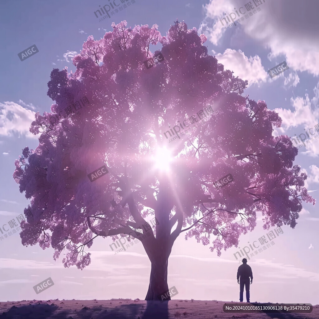 阳光大树阳光树景