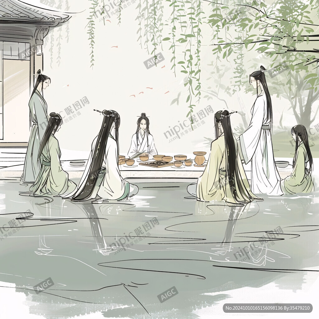 古代喝酒聚会场景