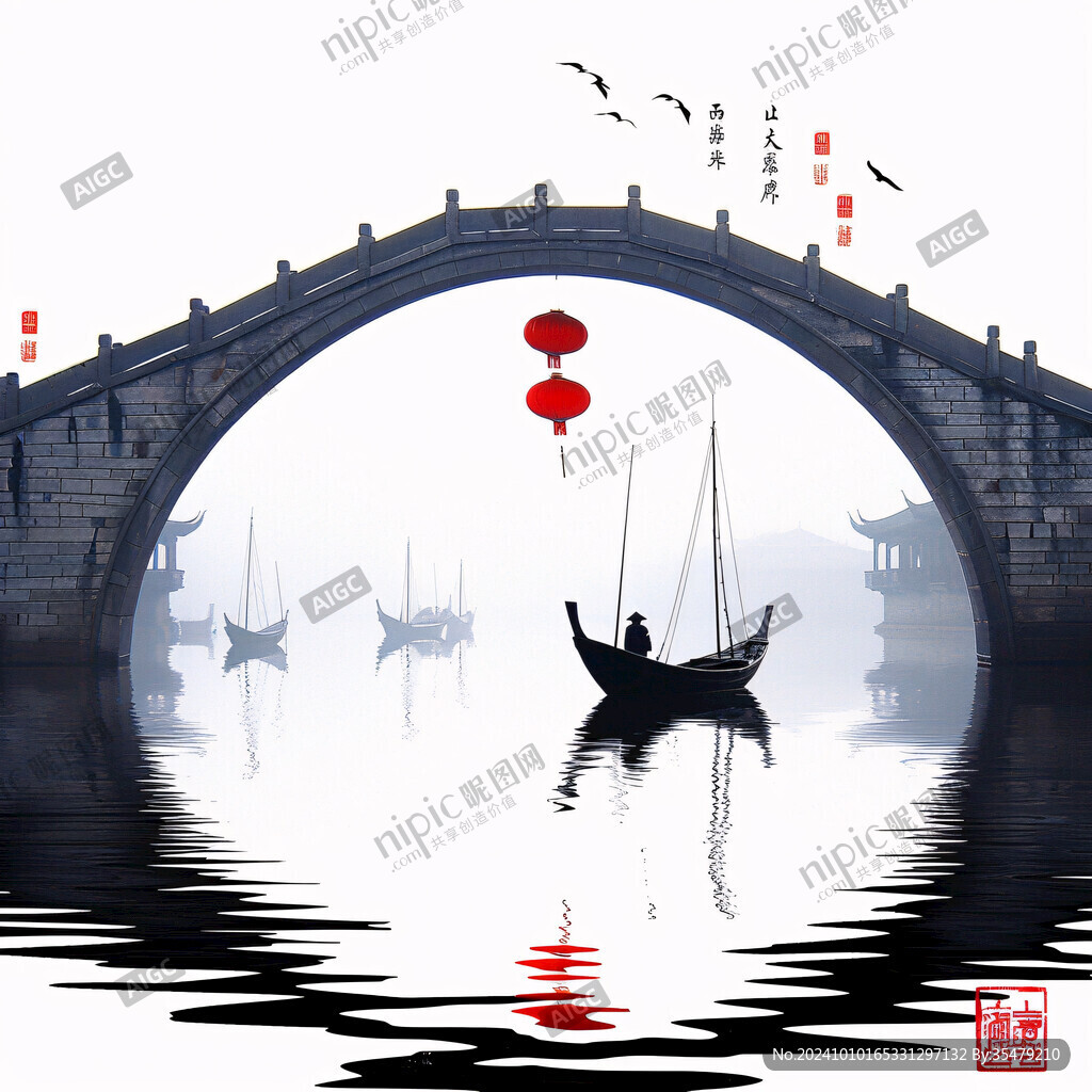 水墨小桥江南古镇