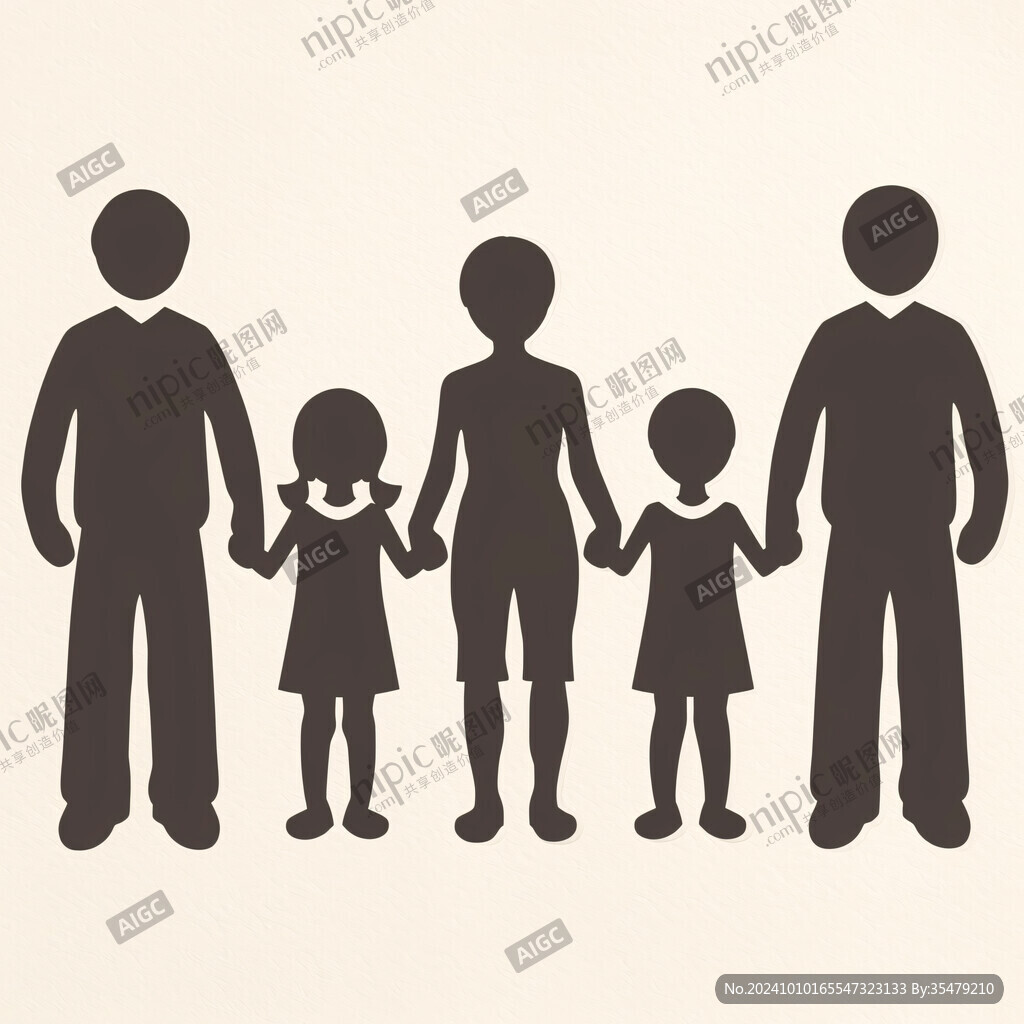 全家福人物剪影