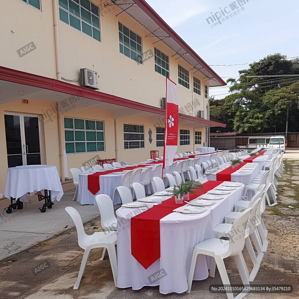 红色泰式婚礼外区设计