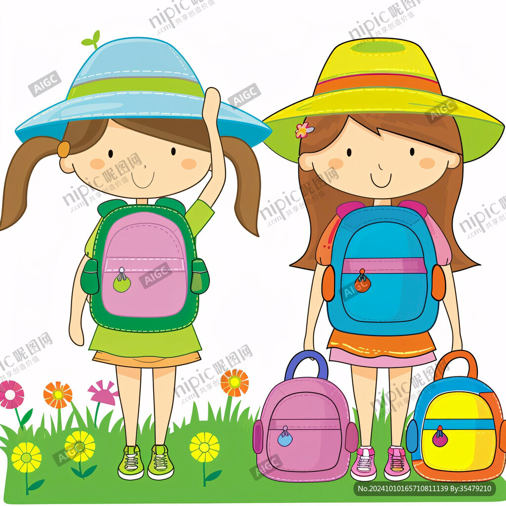 背书包的小姐妹