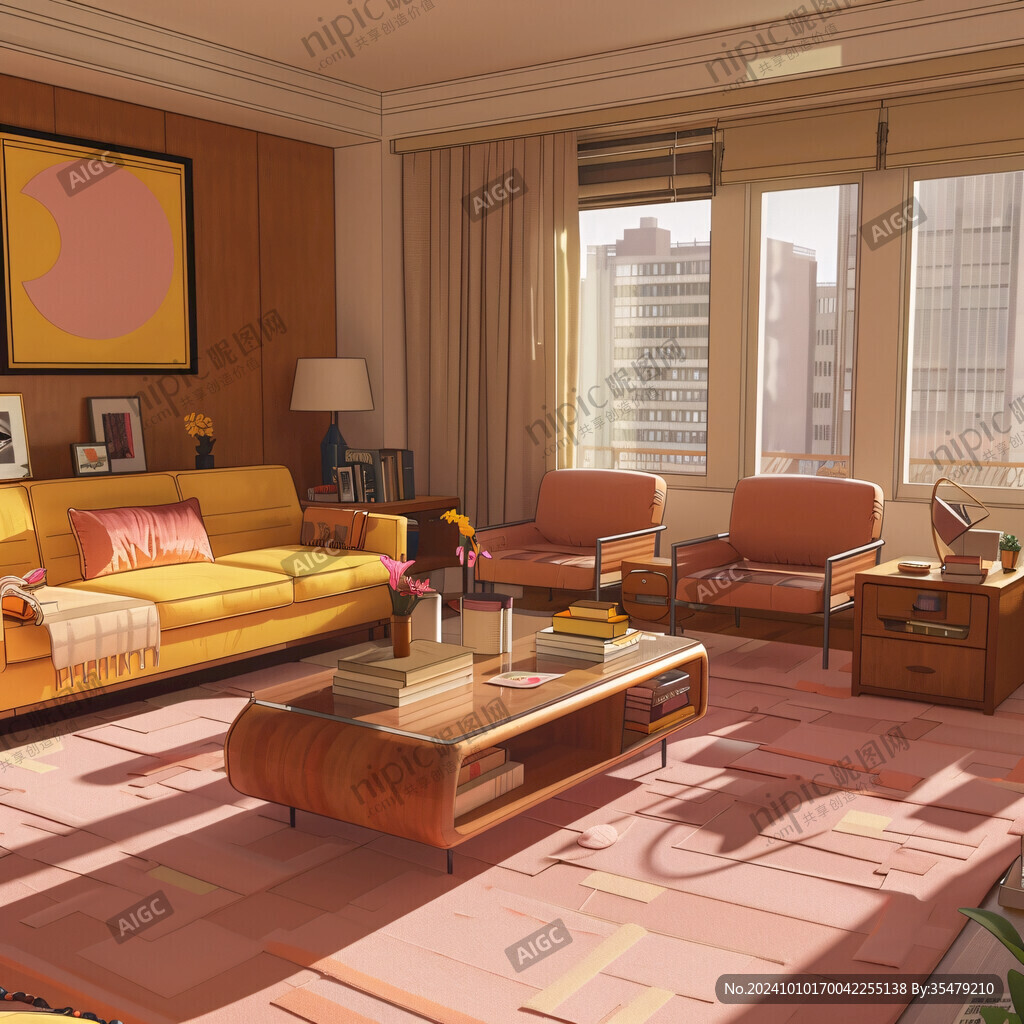 客厅场景插画