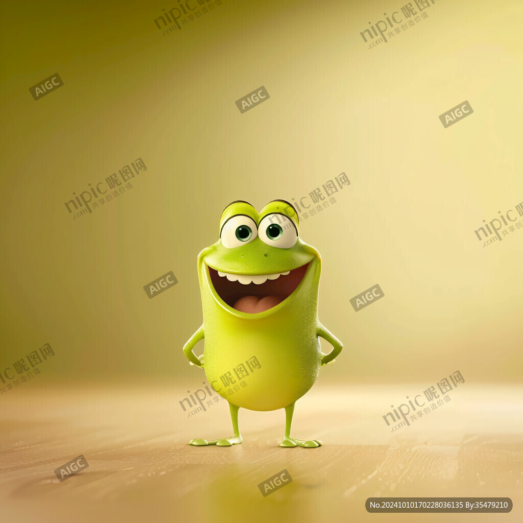 卡通可爱小青虫