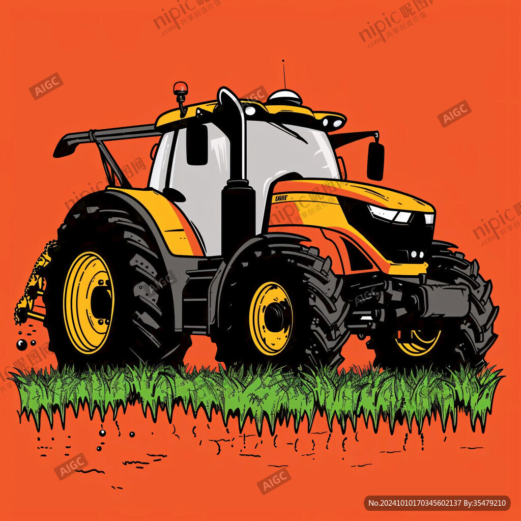 手绘拖拉机