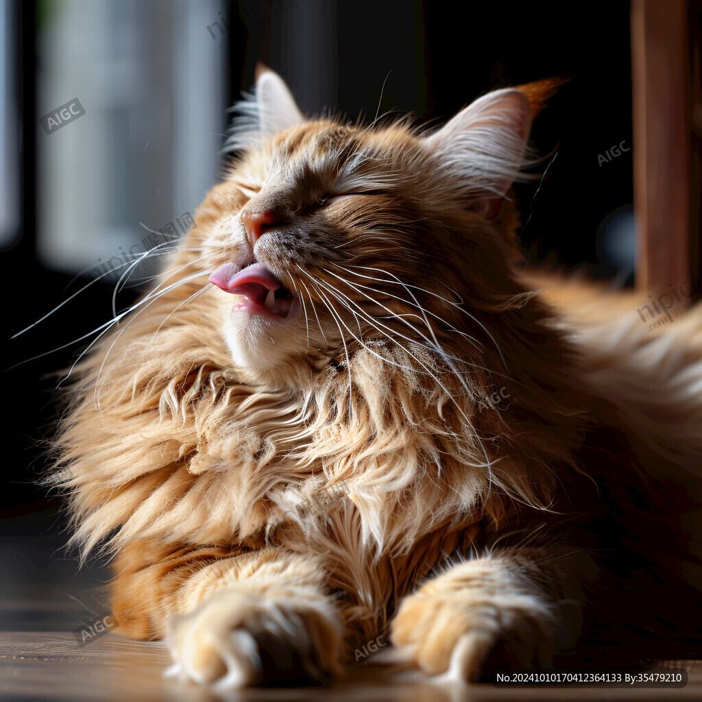 呆萌长毛发猫咪