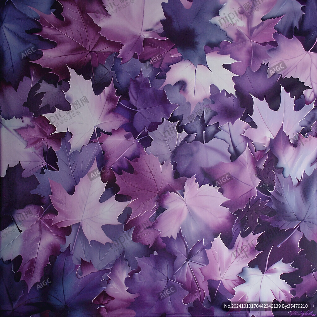 梦幻油画枫叶图案