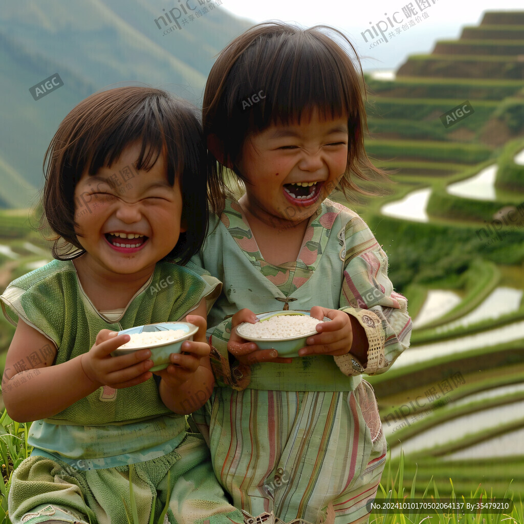 的中国东方两个小女孩