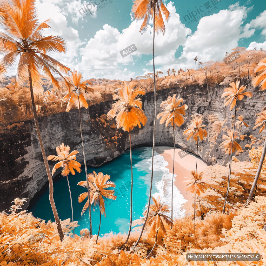 火山地貌森林湖泊