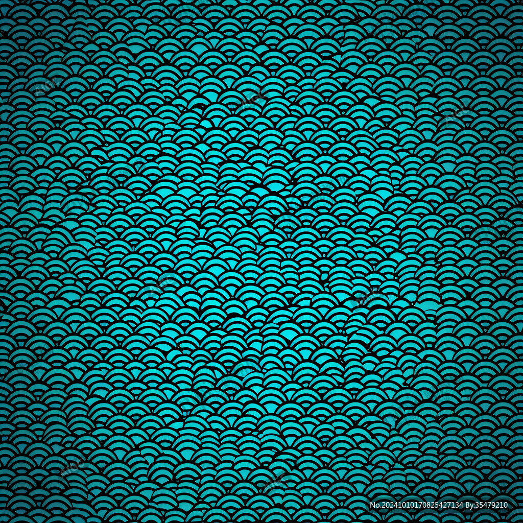 中式包装图案海水底纹