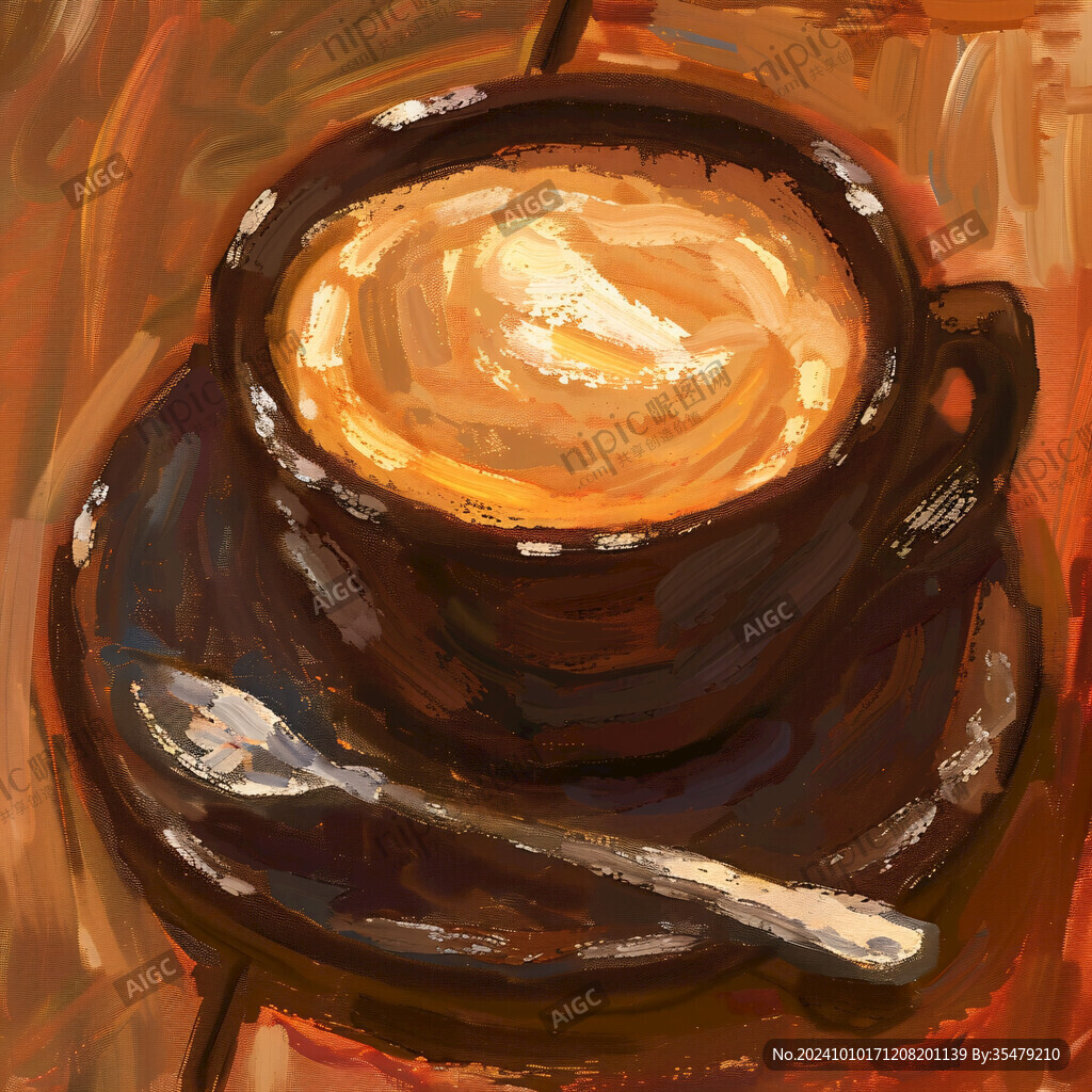 咖啡油画