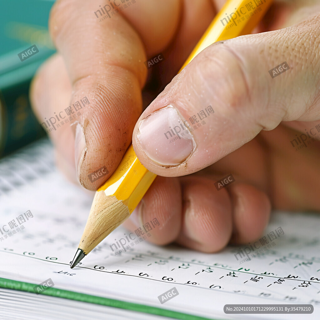 拿笔手素材