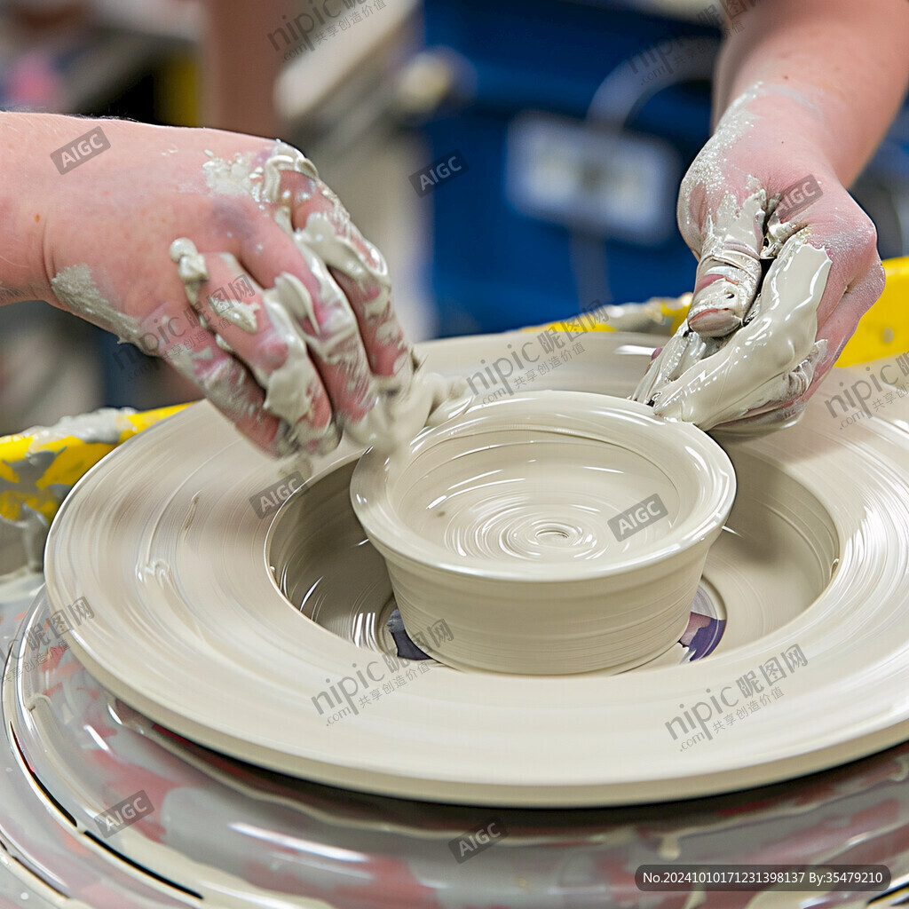 瓷器生产圆器拉坯