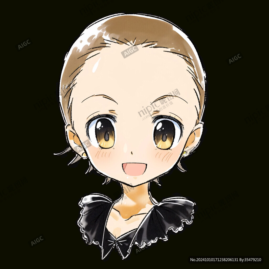 卡通女孩半身像