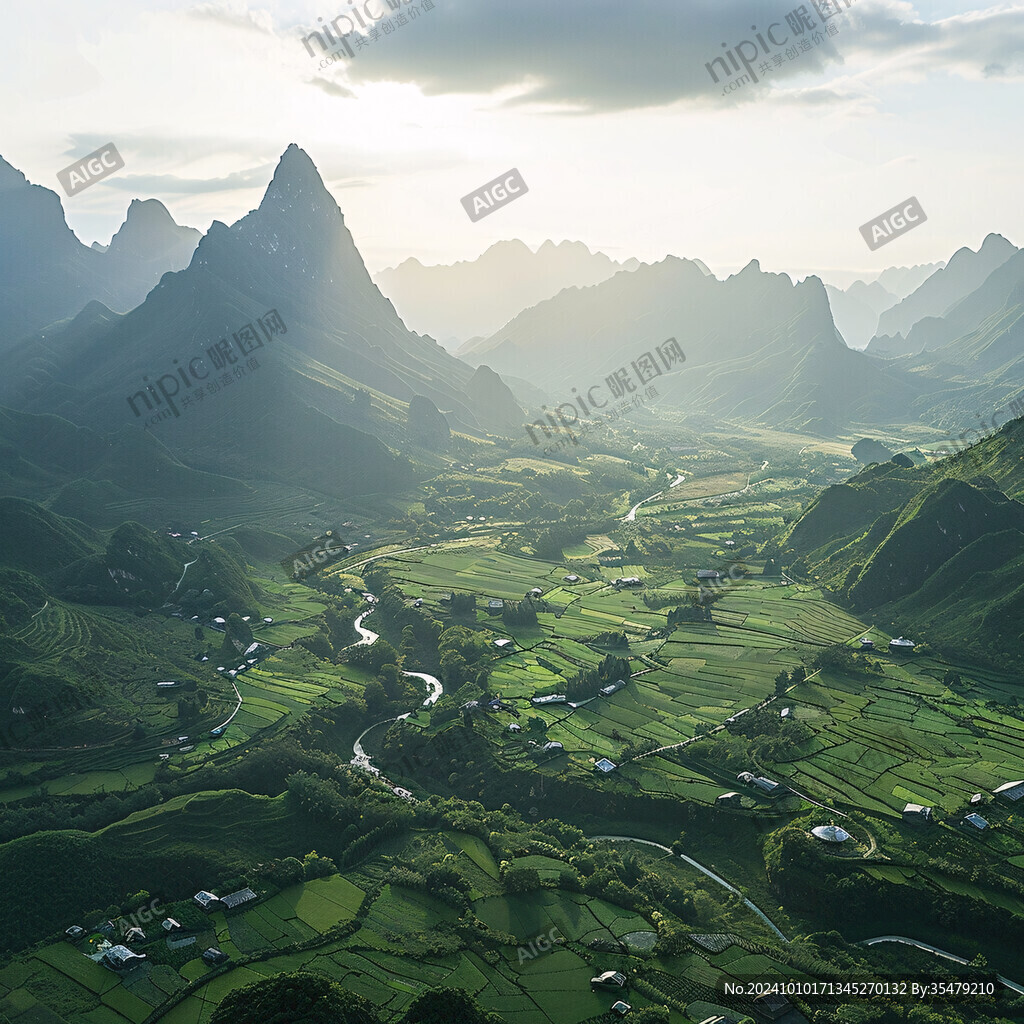 广西都康乡全景日出