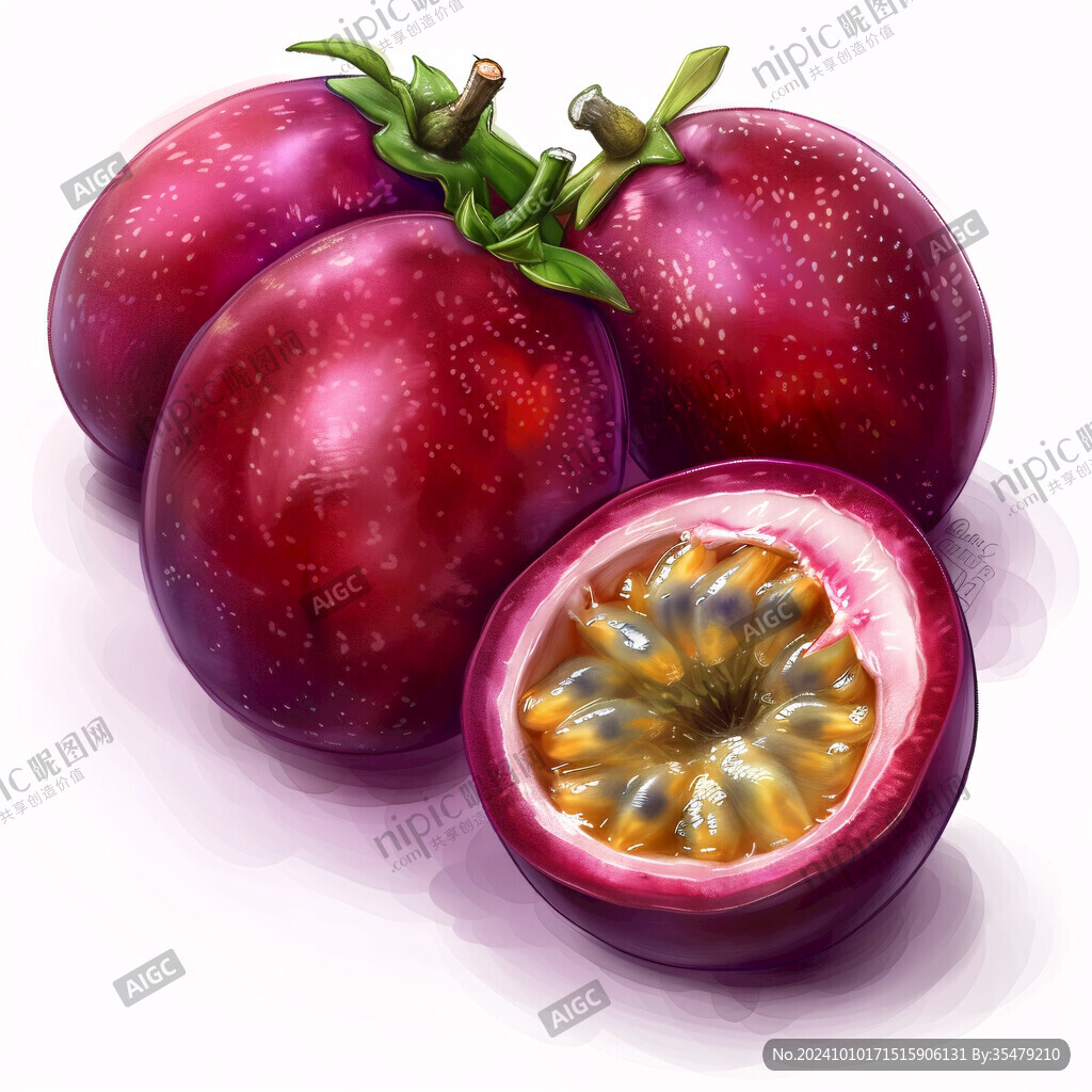 红皮百香果插画