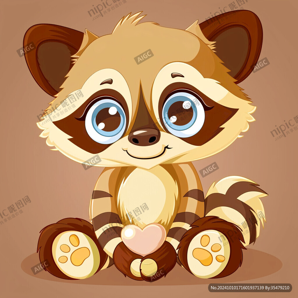 可爱卡通小浣熊