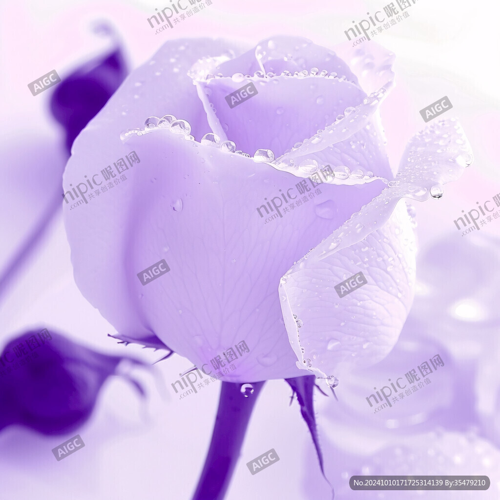 手绘一朵紫色玖瑰