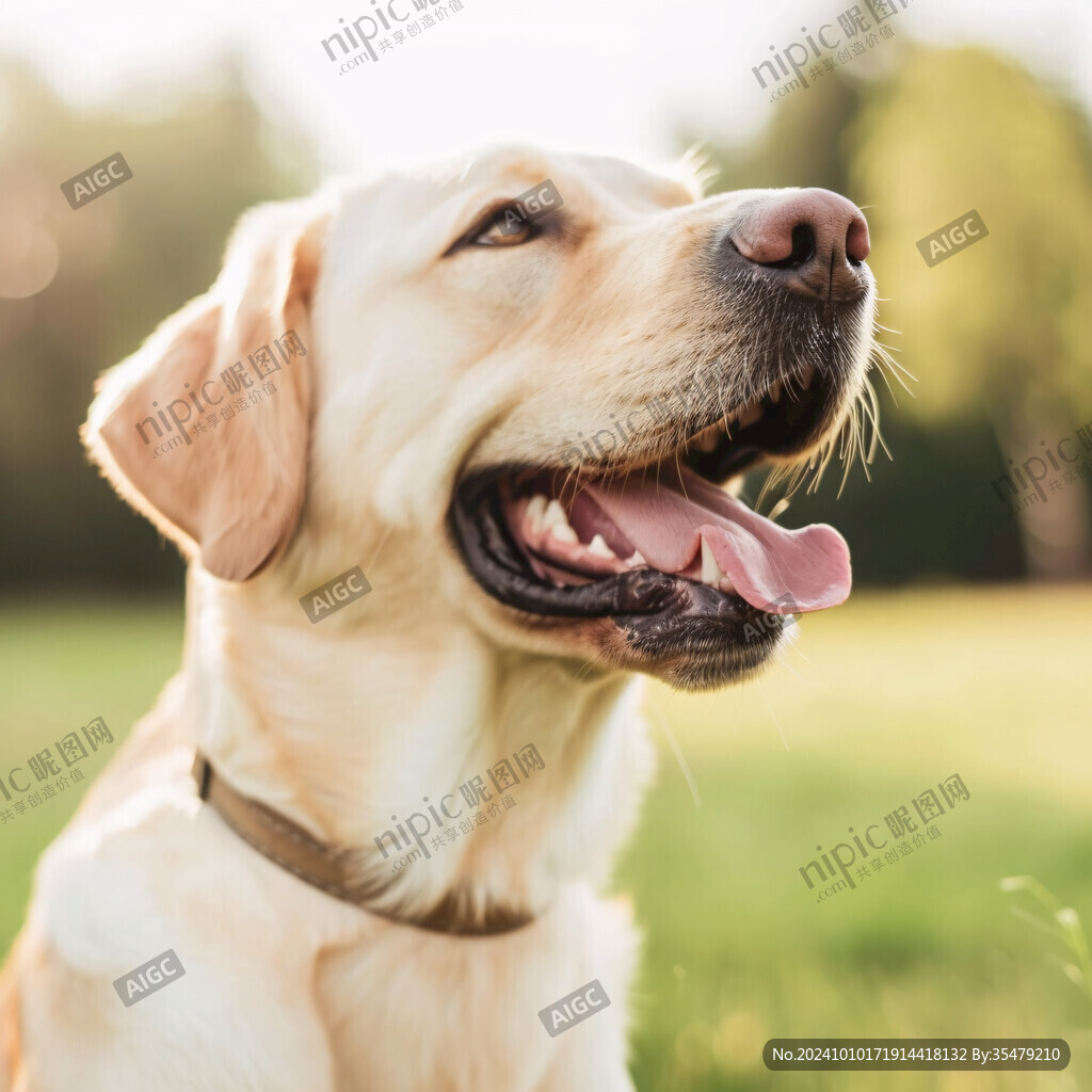 伸舌头的拉布拉多犬